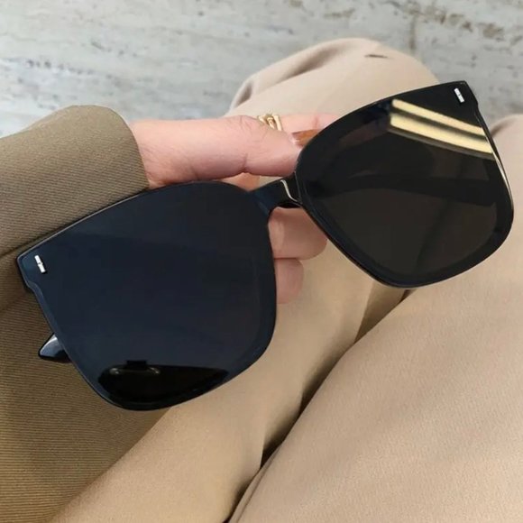 OIMG Vintage Square Sunglasses Women Oversized Sunglass Men Retro Black Sun Glas - Picture 8 of 8